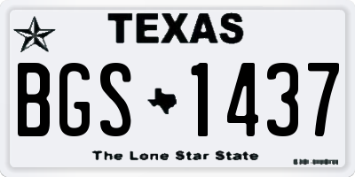 TX license plate BGS1437