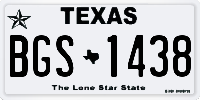 TX license plate BGS1438