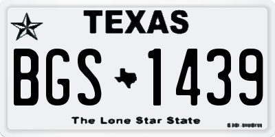 TX license plate BGS1439