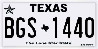 TX license plate BGS1440