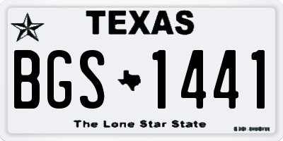 TX license plate BGS1441