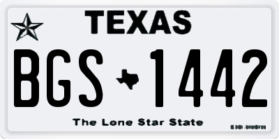 TX license plate BGS1442