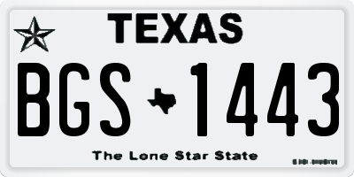 TX license plate BGS1443
