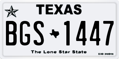 TX license plate BGS1447