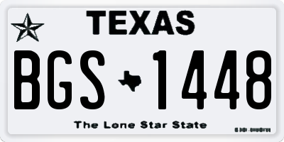 TX license plate BGS1448