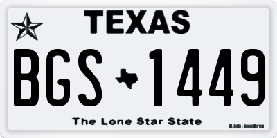 TX license plate BGS1449