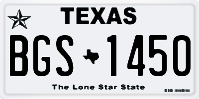 TX license plate BGS1450