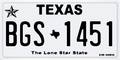 TX license plate BGS1451