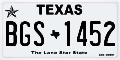 TX license plate BGS1452