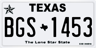 TX license plate BGS1453