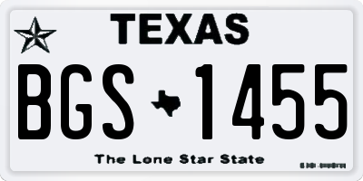 TX license plate BGS1455