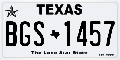 TX license plate BGS1457