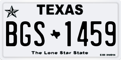 TX license plate BGS1459