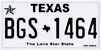 TX license plate BGS1464