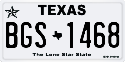 TX license plate BGS1468
