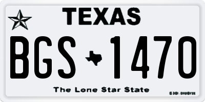 TX license plate BGS1470