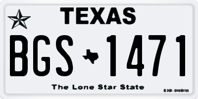 TX license plate BGS1471