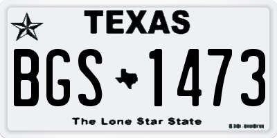 TX license plate BGS1473