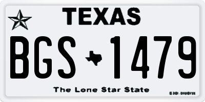 TX license plate BGS1479