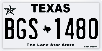 TX license plate BGS1480