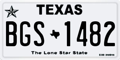 TX license plate BGS1482