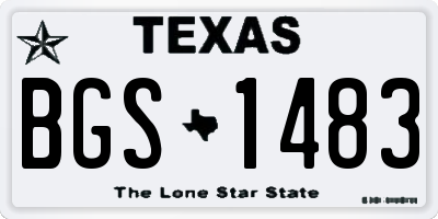 TX license plate BGS1483