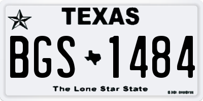 TX license plate BGS1484
