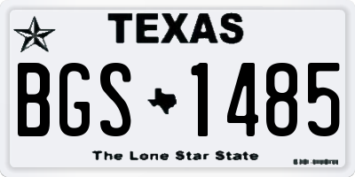 TX license plate BGS1485