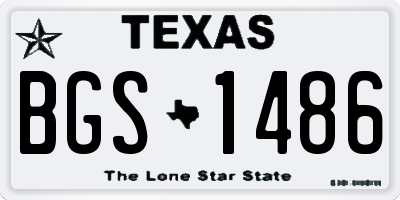 TX license plate BGS1486
