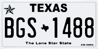 TX license plate BGS1488
