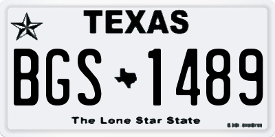TX license plate BGS1489