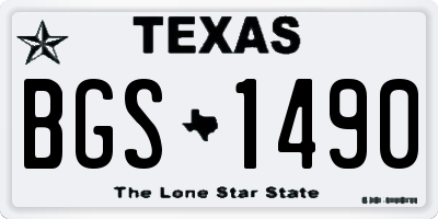 TX license plate BGS1490