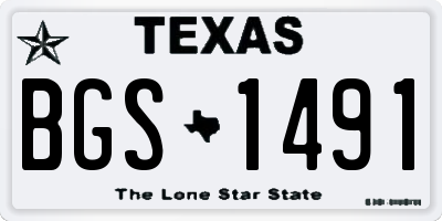 TX license plate BGS1491