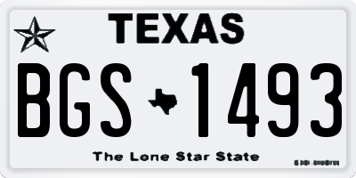 TX license plate BGS1493