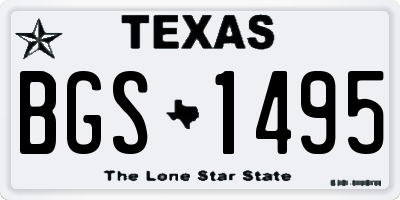 TX license plate BGS1495