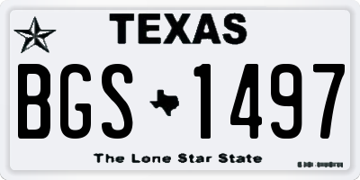 TX license plate BGS1497