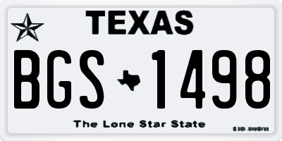TX license plate BGS1498
