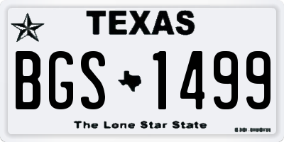 TX license plate BGS1499