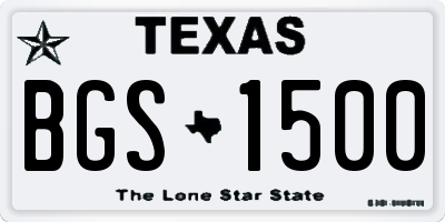 TX license plate BGS1500