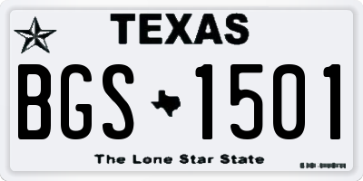 TX license plate BGS1501