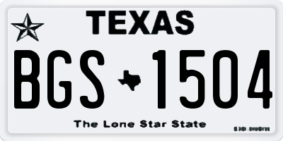 TX license plate BGS1504