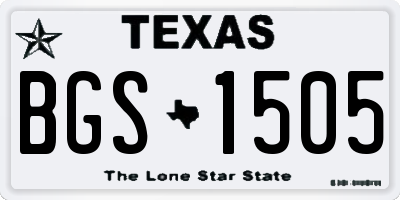 TX license plate BGS1505