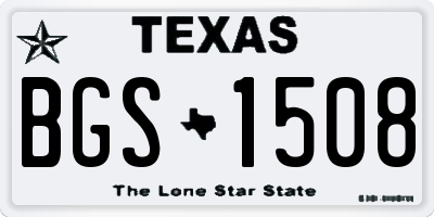 TX license plate BGS1508
