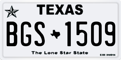 TX license plate BGS1509