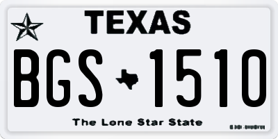TX license plate BGS1510