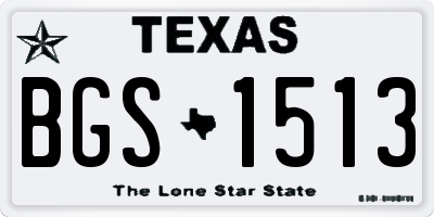 TX license plate BGS1513