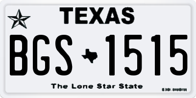 TX license plate BGS1515