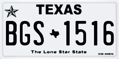 TX license plate BGS1516