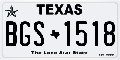 TX license plate BGS1518