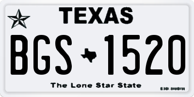 TX license plate BGS1520
